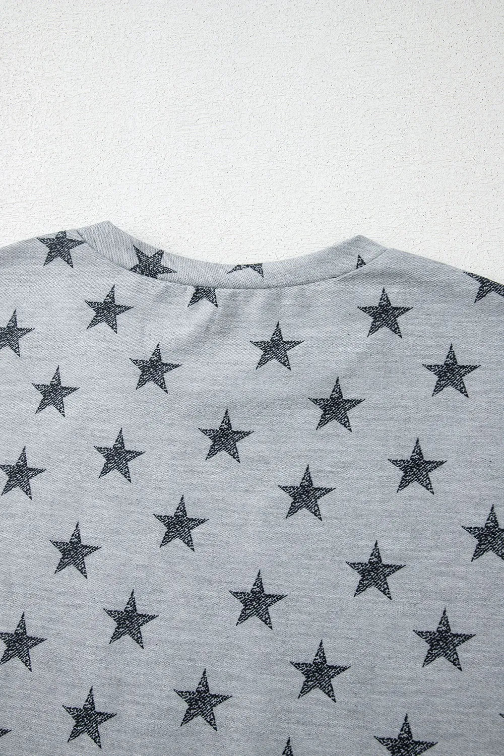 Star Print Tiered Ruffled Sleeve Crew Neck T Shirt OutfitFlow