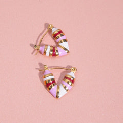 18K Gold-Plated Resin Heart Earrings OutfitFlow