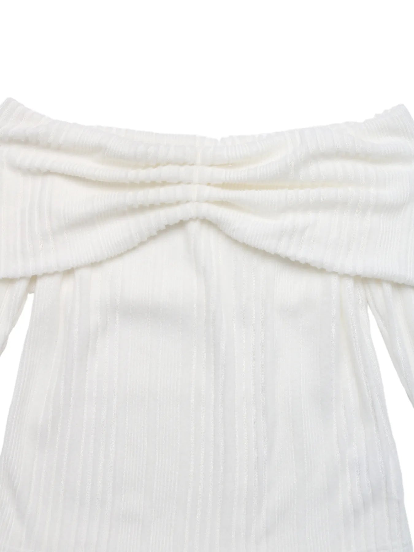 Off-Shoulder Ribbed Knit Top OutfitFlow