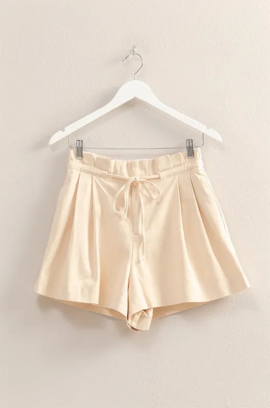 HYFVE High-Waisted Washed Twill Paperbag Shorts OutfitFlow