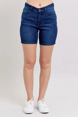 Judy Blue Full Size High Waist V-Front Bermuda Plus Size OutfitFlow