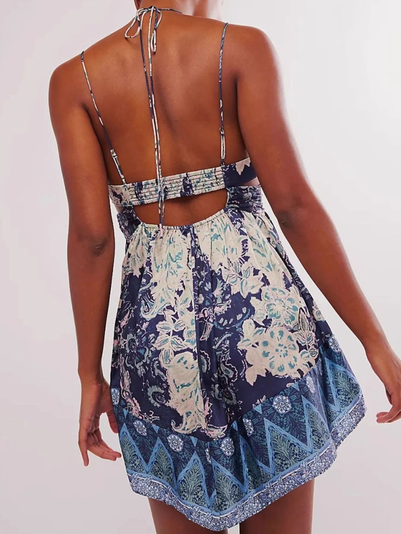 Floral Print Cutout Cami Dress OutfitFlow