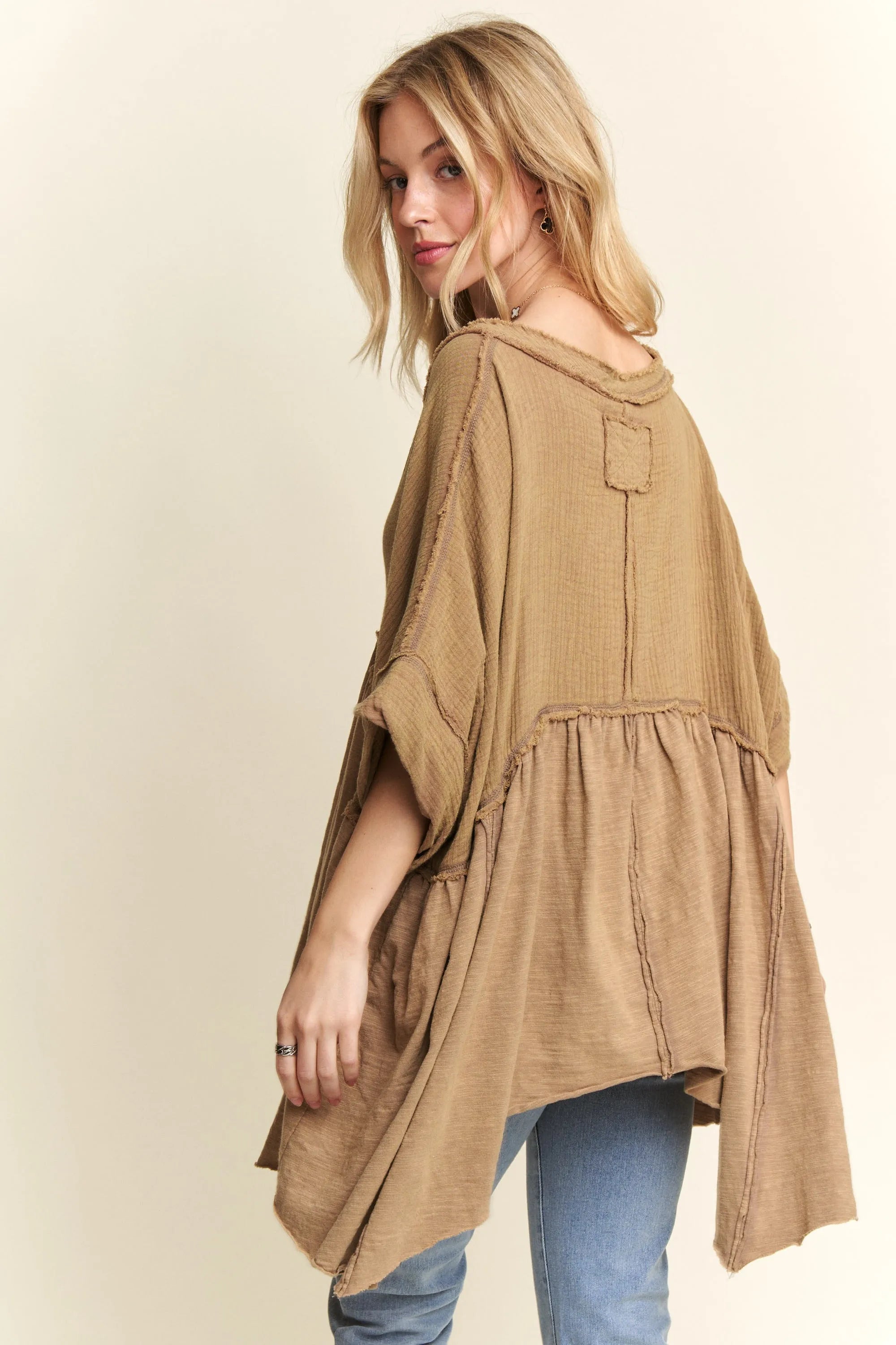 ADORA Oversized Mineral Washed Flare Top OutfitFlow