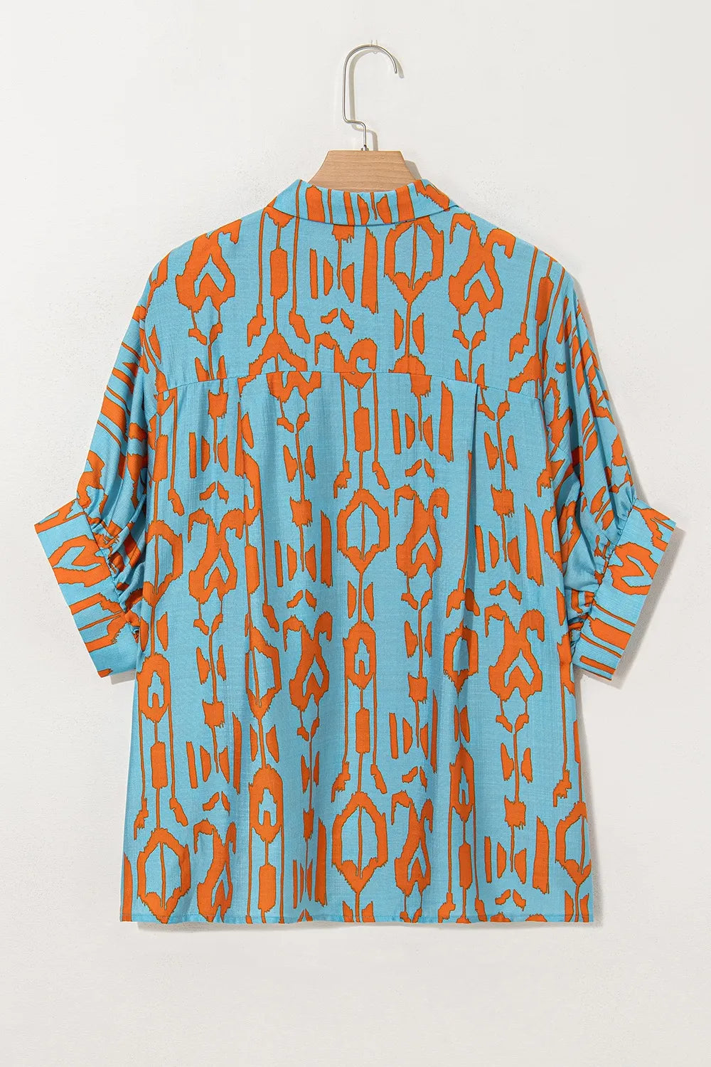 Abstract Print Dolman Short Sleeve Western Loose Shirt OutfitFlow