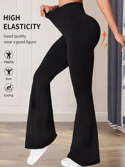High Waist Slim Fit Flare Pants OutfitFlow
