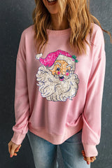 Outfit Flow - Santa Round Neck Long Sleeve Sweatshirt