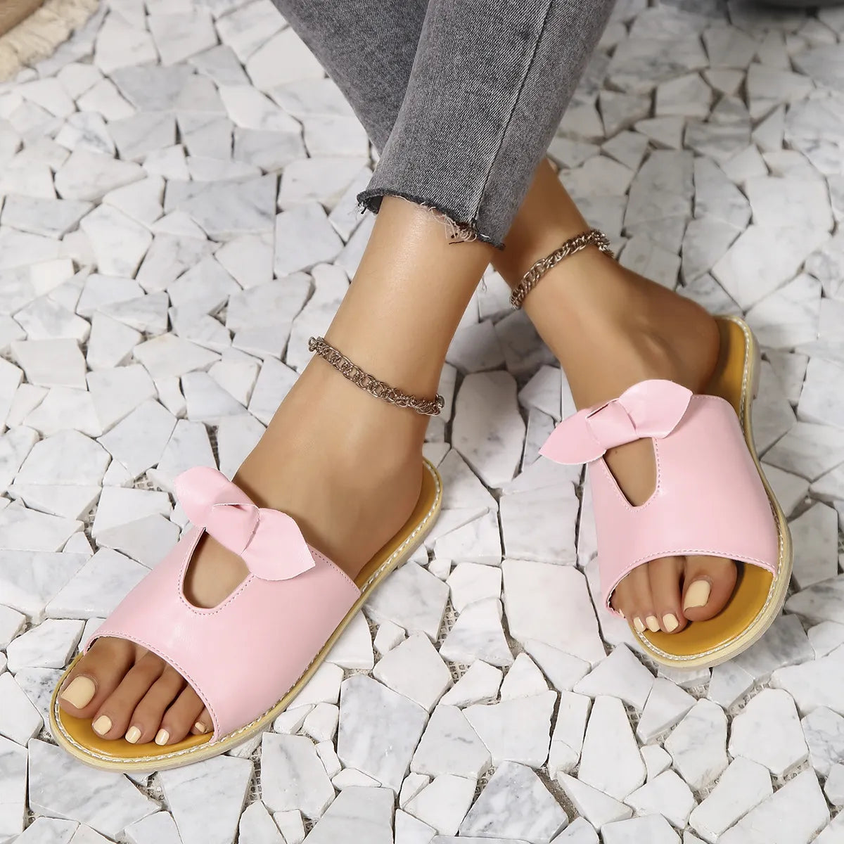 Casual Open Toe Cutout Detail Sandals OutfitFlow