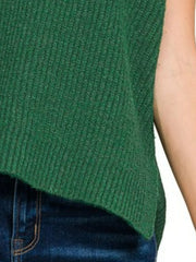 Zenana Oversized Sweater Vest with Side Slit OutfitFlow