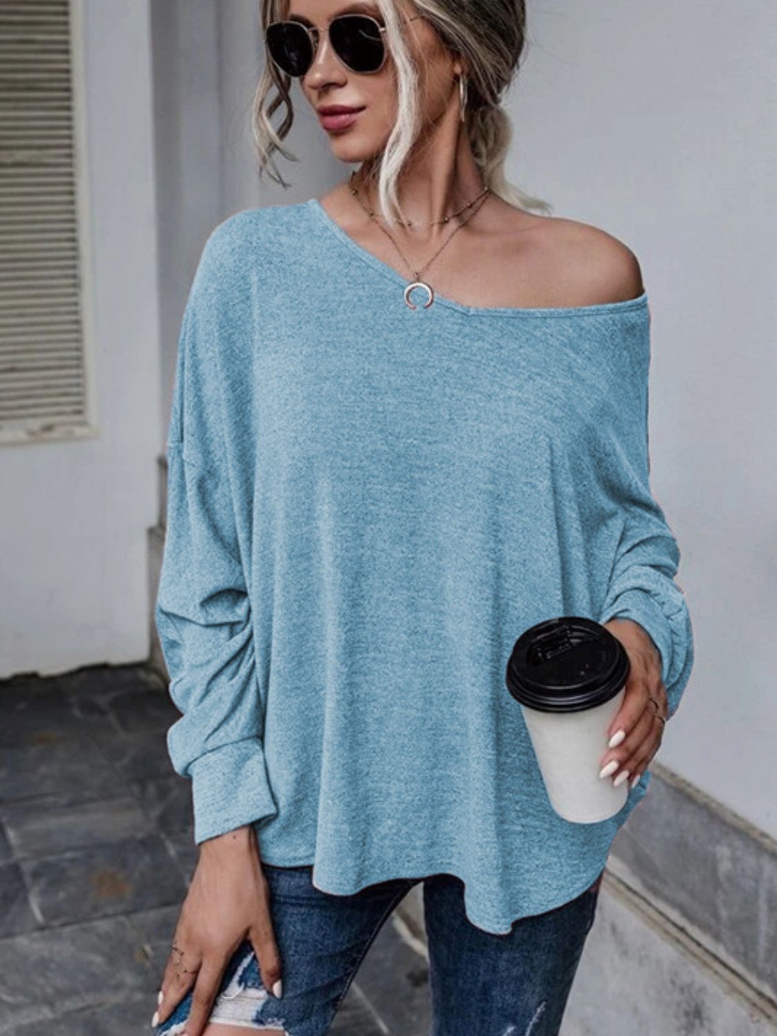 Outfit Flow - Full Size Double Tie Drop Shoulder Long Sleeve T-Shirt