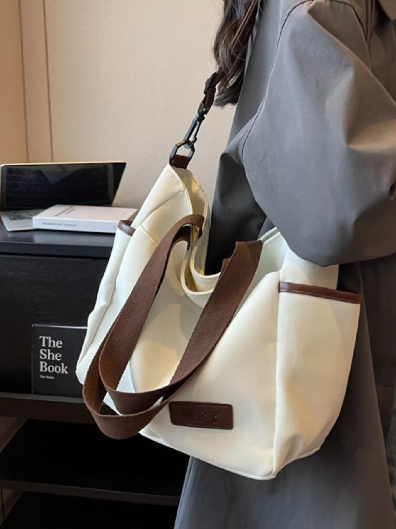 Canvas Shoulder Bag with Adjustable Strap OutfitFlow