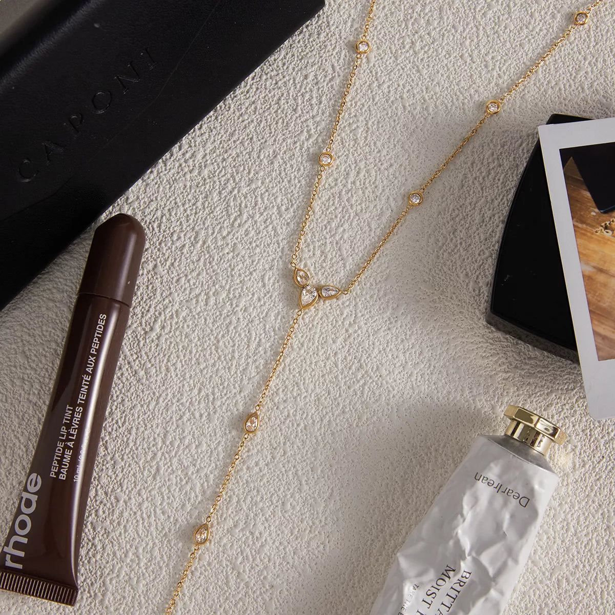18K Gold-Plated Zircon Chain Necklace OutfitFlow