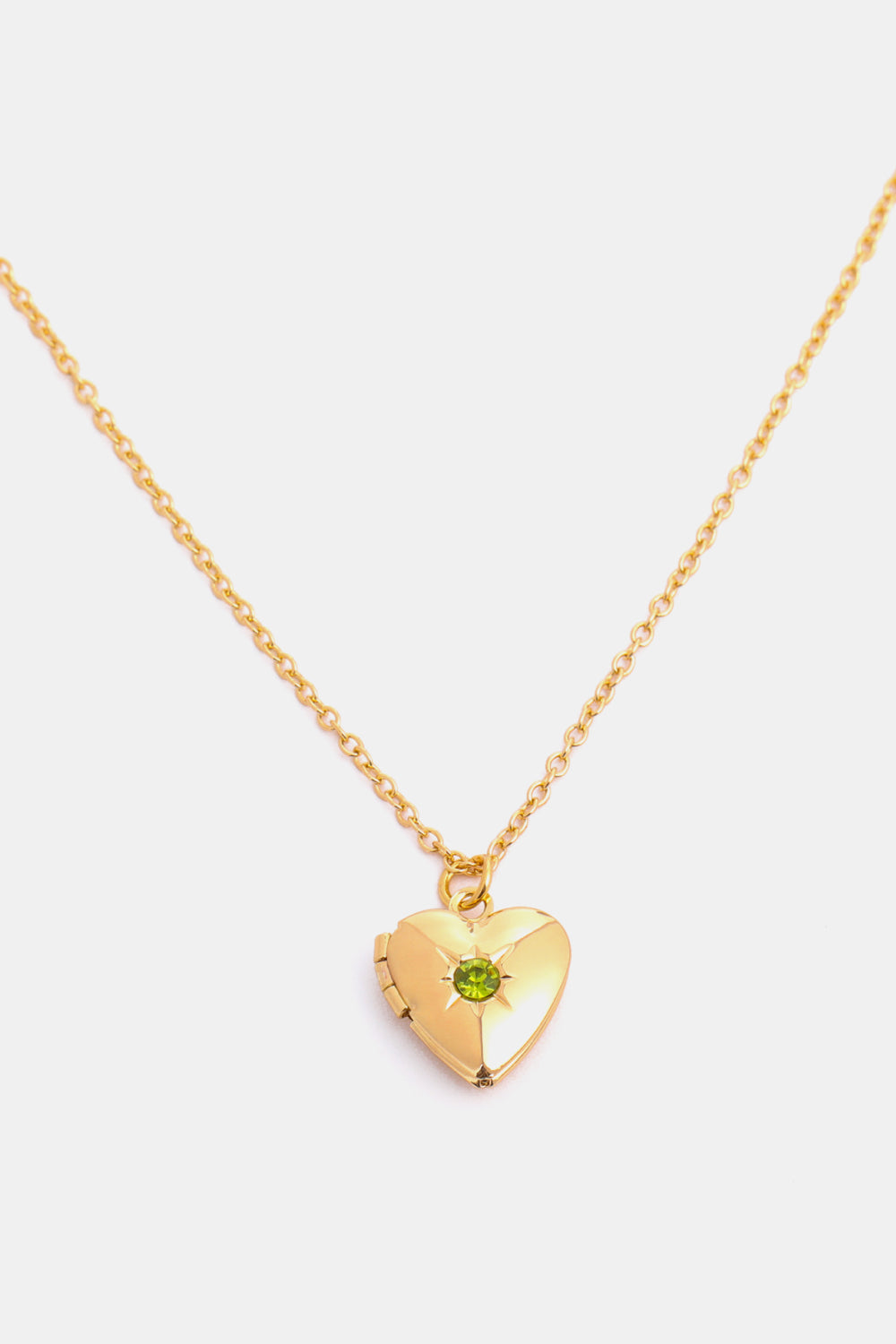 Zircon Heart Shape 14K Gold-Plated Pendant Necklace August One Size OutfitFlow