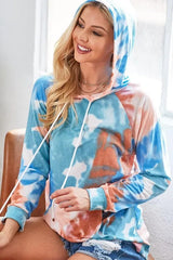 BiBi Tie Dye Jersey Knit Hoodie With Kangaroo Pocket OutfitFlow