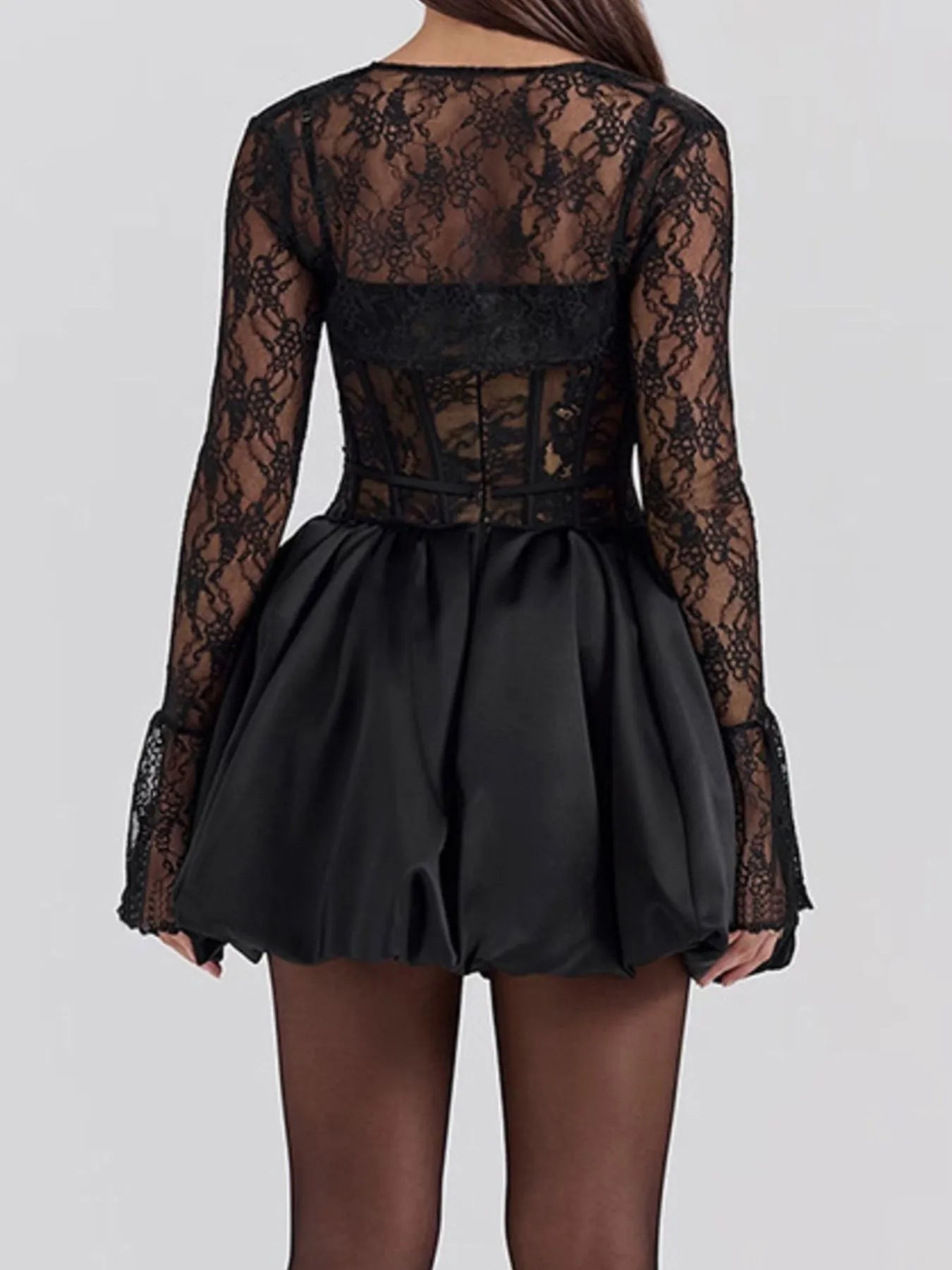 Sweetheart Neck Lace Dress and Cover Up Set OutfitFlow