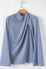 Cutout Turtleneck Long Sleeve Blouse OutfitFlow