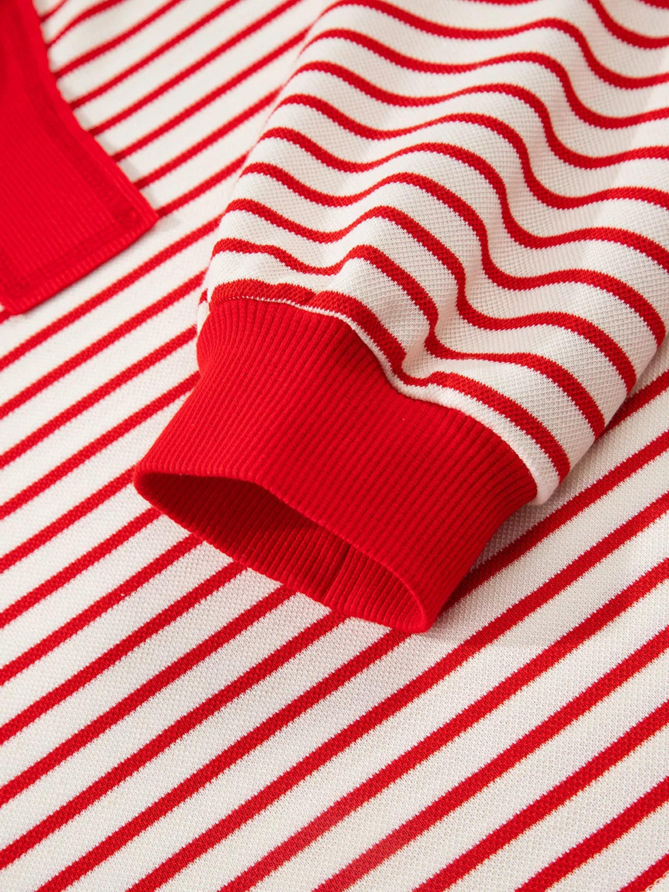 Stripe Collared V Neck Drop Shoulder Pullover and Skort 2pcs Outfit Trendsi