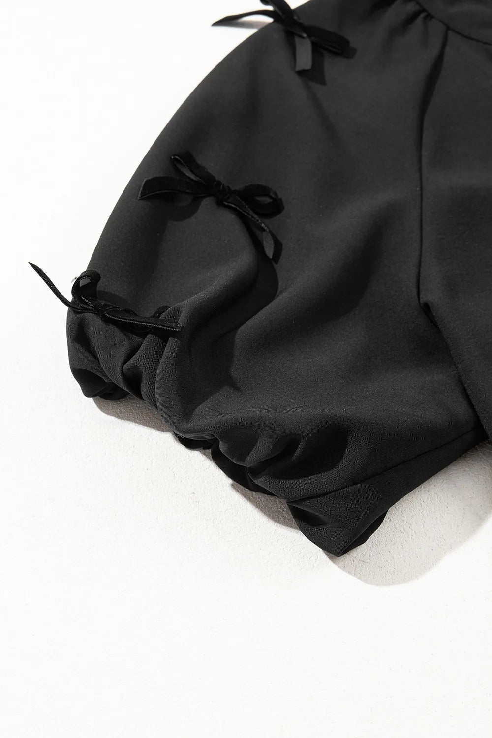 Bow Decor Puff Sleeve Blouse OutfitFlow