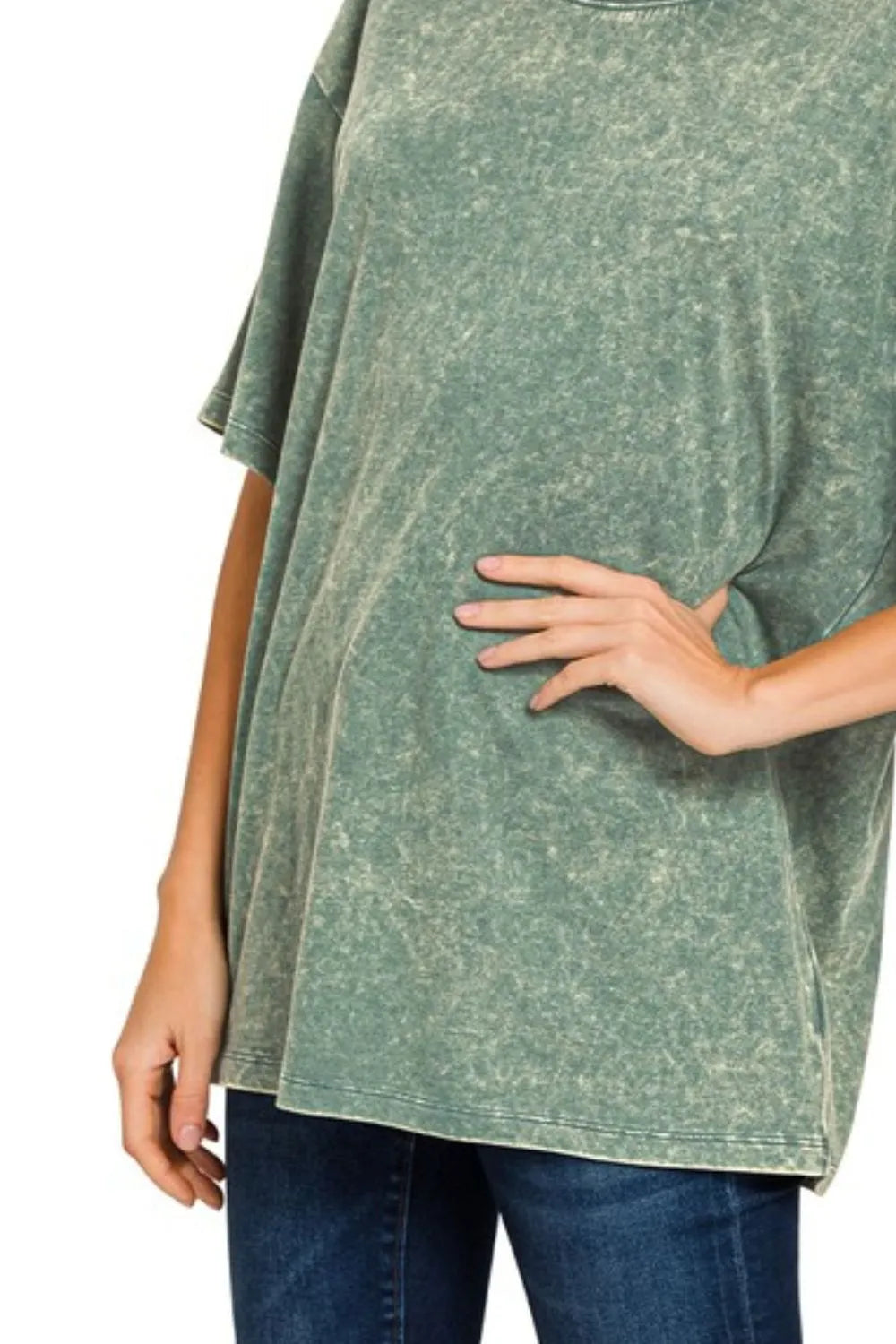 Zenana Washed Short Sleeve Top OutfitFlow