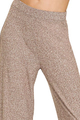 Zenana Soft Elastic Waisted Flare Pants OutfitFlow