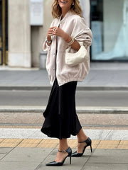 Button Up Long Sleeve Jacket OutfitFlow