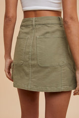 Annie Wear Cargo Denim Mini Skirt