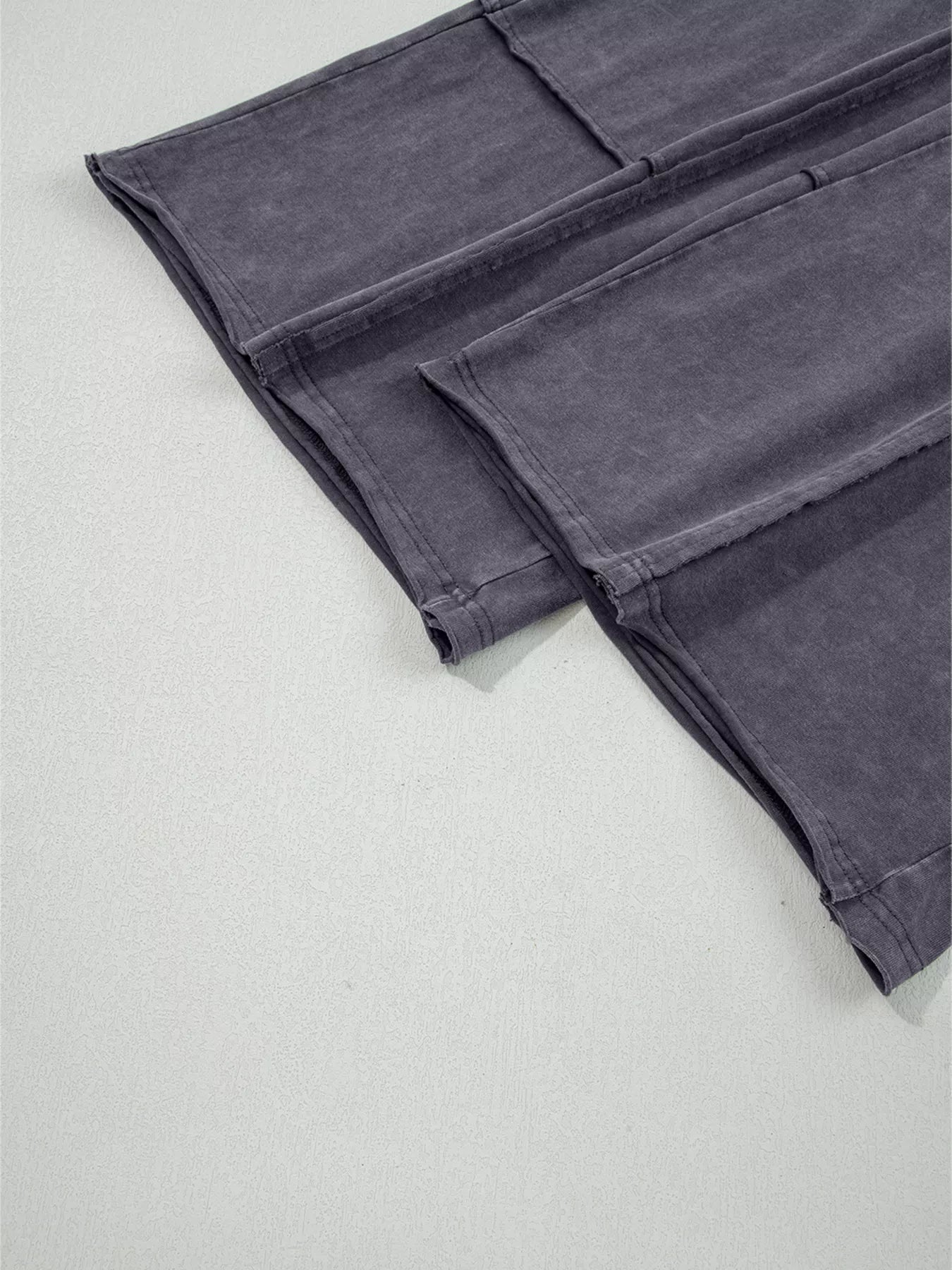 Flower Patch Mineral Washed Terry Knit Cropped Wide Leg Pants OutfitFlow