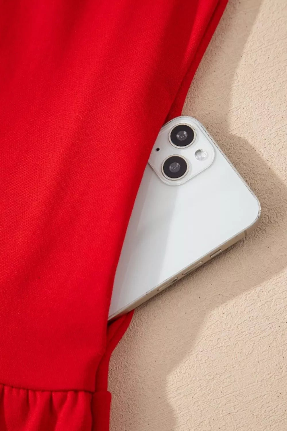 Contrast Striped Collar Patchwork Puff Sleeve Ruffle Hem Mini Dress OutfitFlow