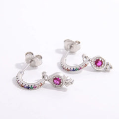 925 Sterling Silver Inlaid Zircon Earrings OutfitFlow