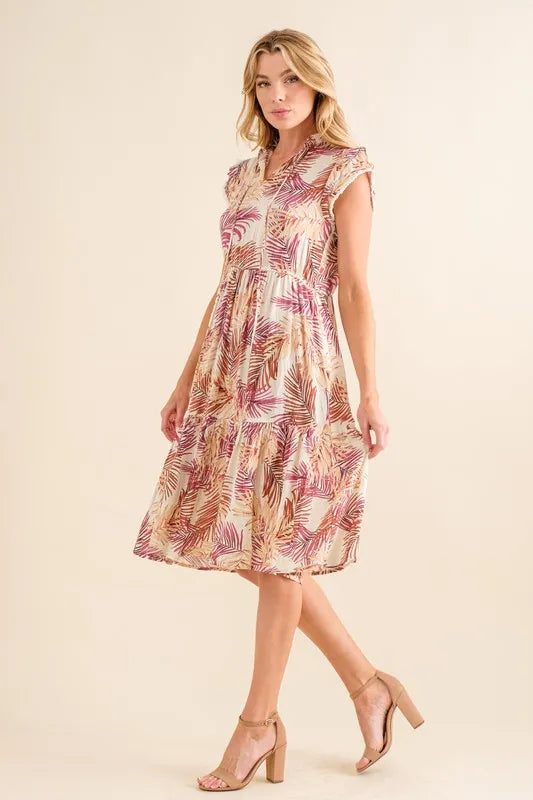 And The Why Boho Printed Tiered Dress OutfitFlow