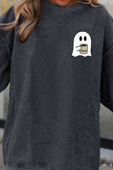 Ghost Graphic Drop Shoulder Sweatshirt OutfitFlow
