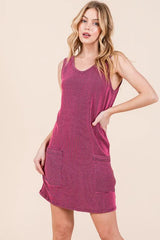 BOMBOM Rib Knit Tank Dress OutfitFlow