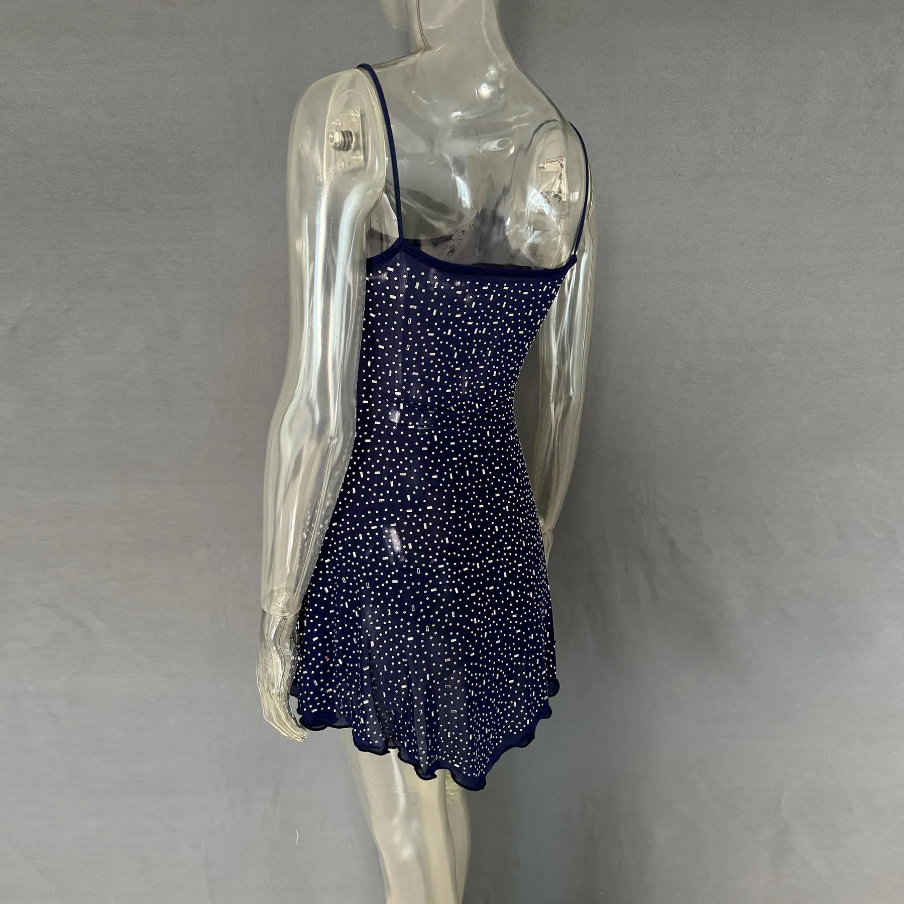 Rhinestone Decor Mini Cami Dress OutfitFlow