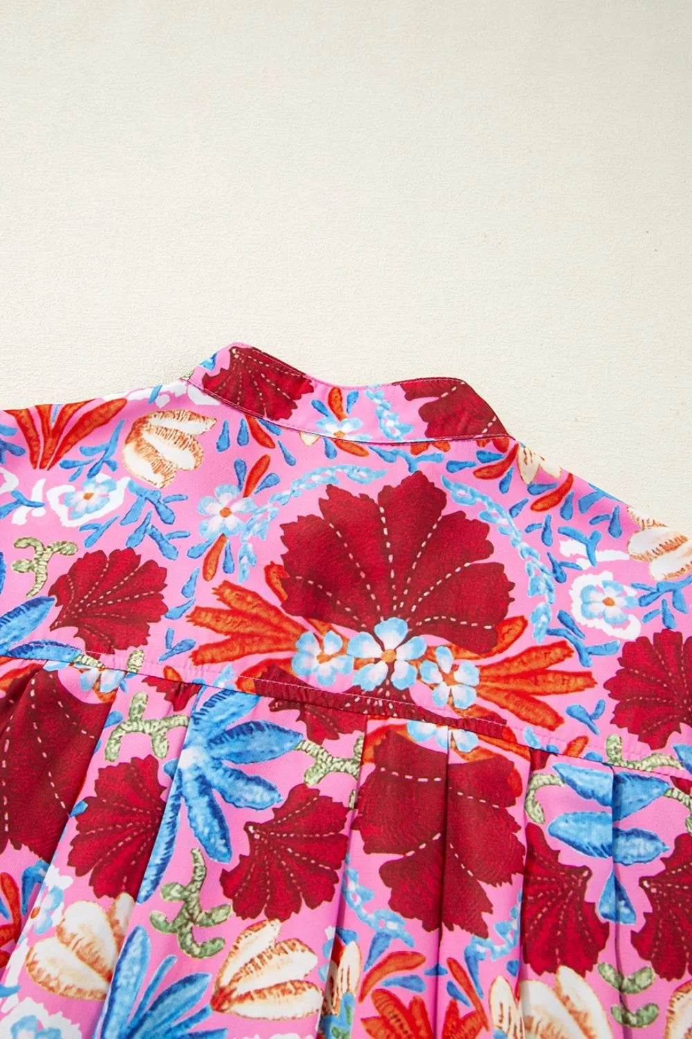 Floral Puff Sleeve Button-Up Top OutfitFlow