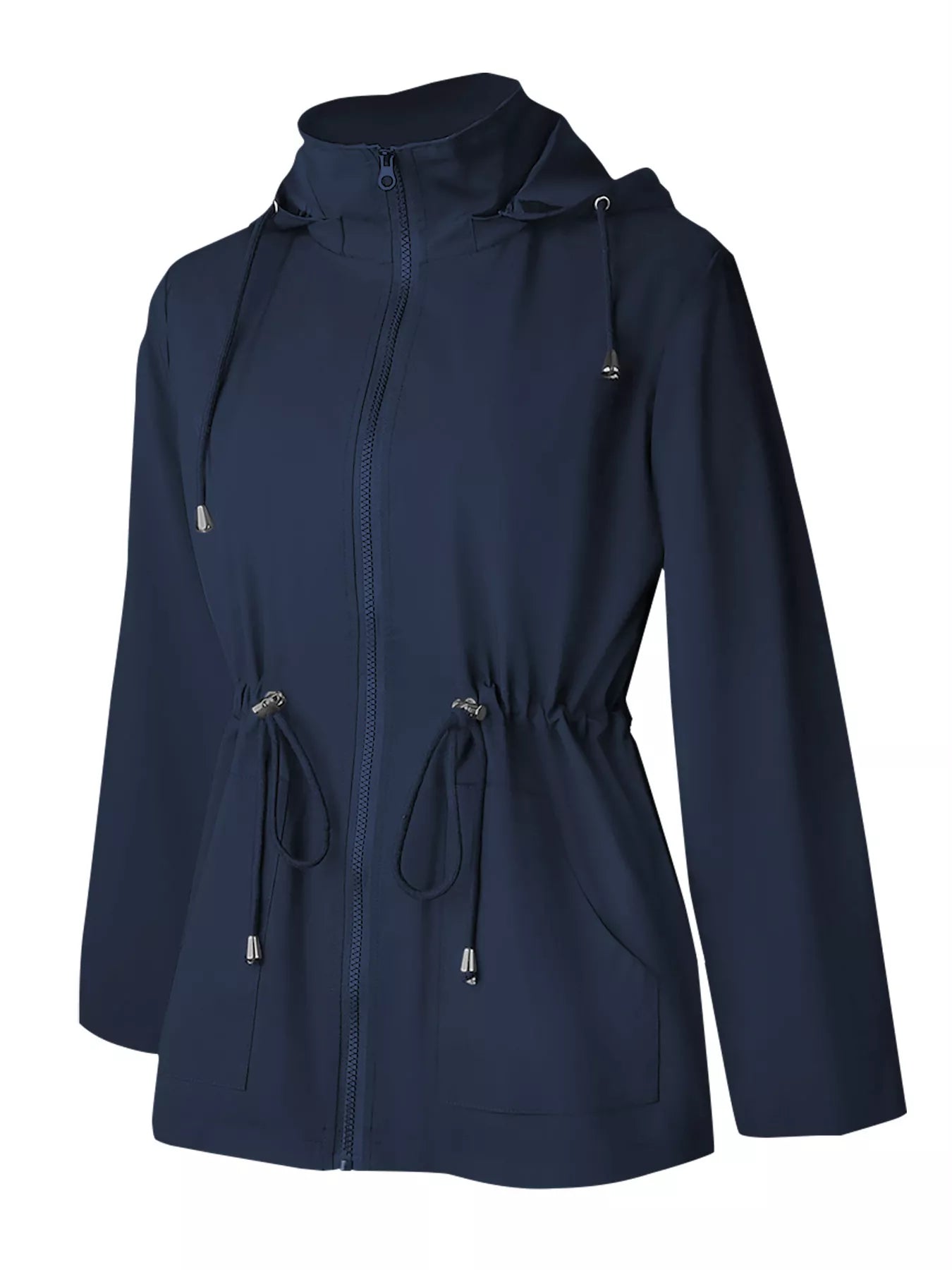 Zip Up Waterproof Hooded Outerwear OutfitFlow