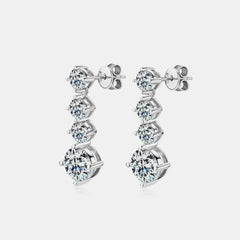 4 Carat Moissanite 925 Sterling Silver Earrings OutfitFlow