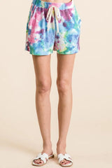 BiBi Tie Dye French Terry Casual Shorts OutfitFlow