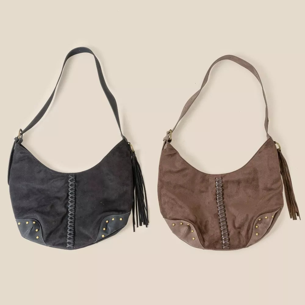 Fame Braided Detail Hobo Shoulder Bag OutfitFlow