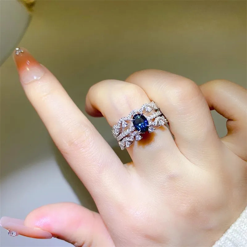 1 Carat Moissanite 925 Sterling Silver Ring Silver OutfitFlow