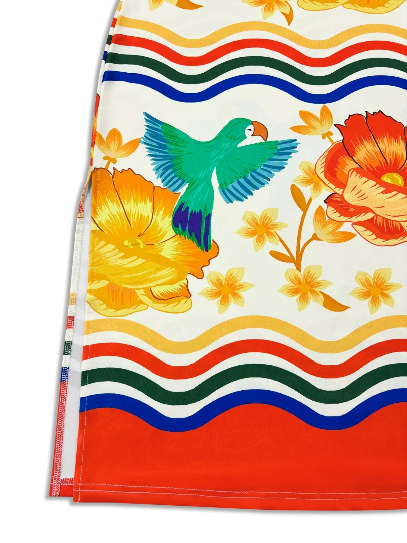 Plus Size Tropical Parrot Print Sleeveless Midi Dress Trendsi