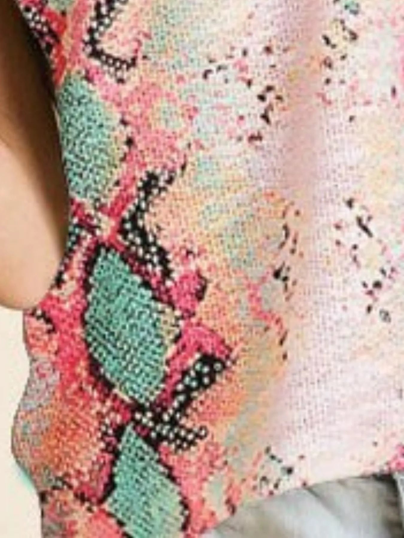 BiBi Snakeskin Low Gauge Sleeveless Top OutfitFlow