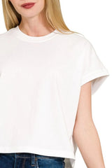 Zenana Premium Cotton Relaxed Crop Tee OutfitFlow