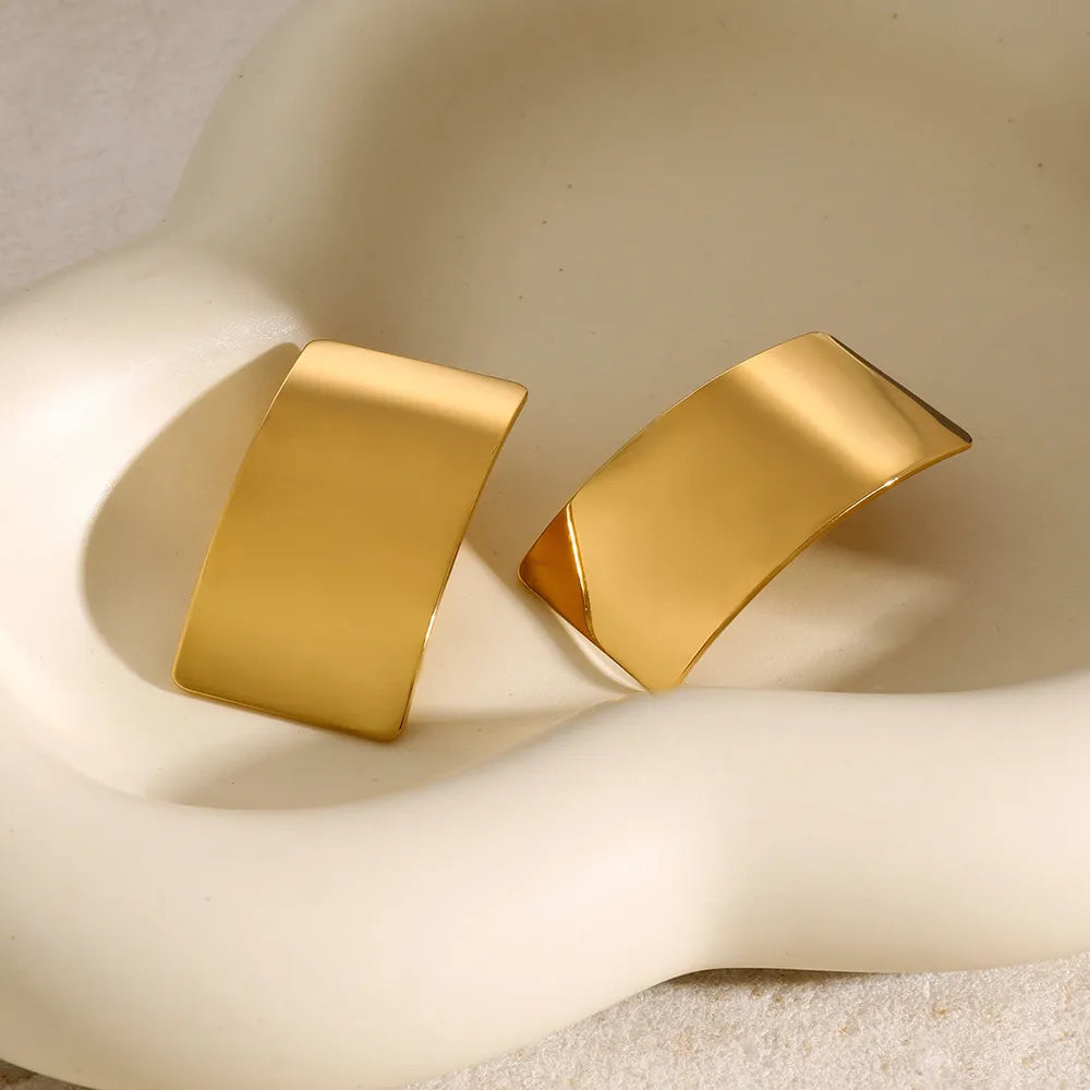 Stainless Steel Rectangle Earring OutfitFlow