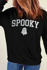 Outfit Flow - SPOOKY Round Neck Long Sleeve Sweatshirt