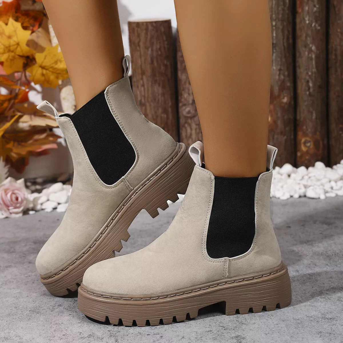 Round Toe Platform Boots OutfitFlow