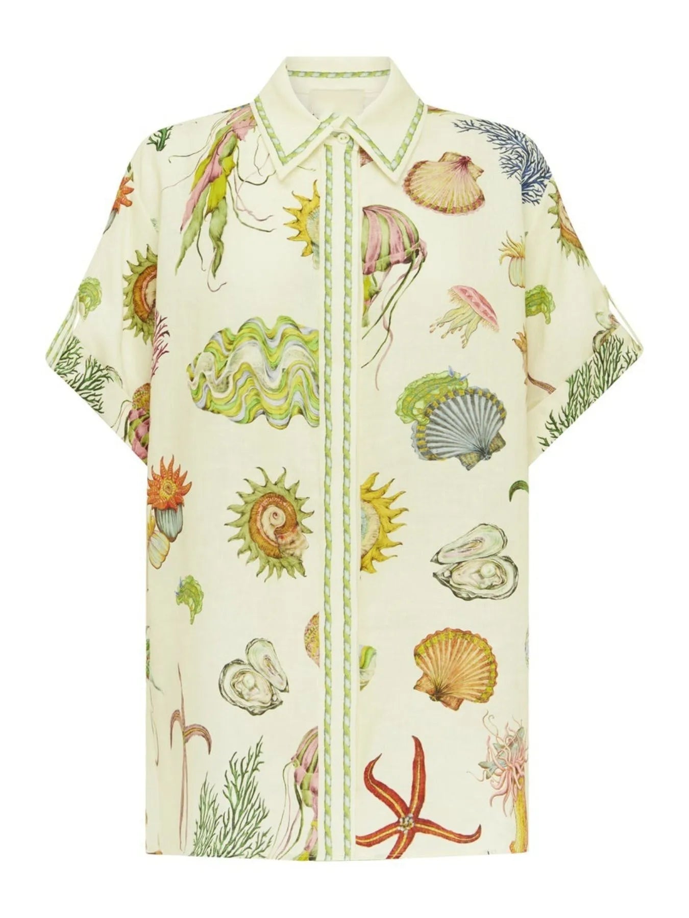 Printed Button Up Shirt and Shorts Set OutfitFlow