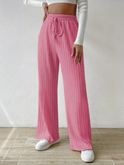 Drawstring Wide Leg Pants OutfitFlow