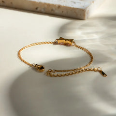 Stainless Steel Zircon Bow Bracelet OutfitFlow