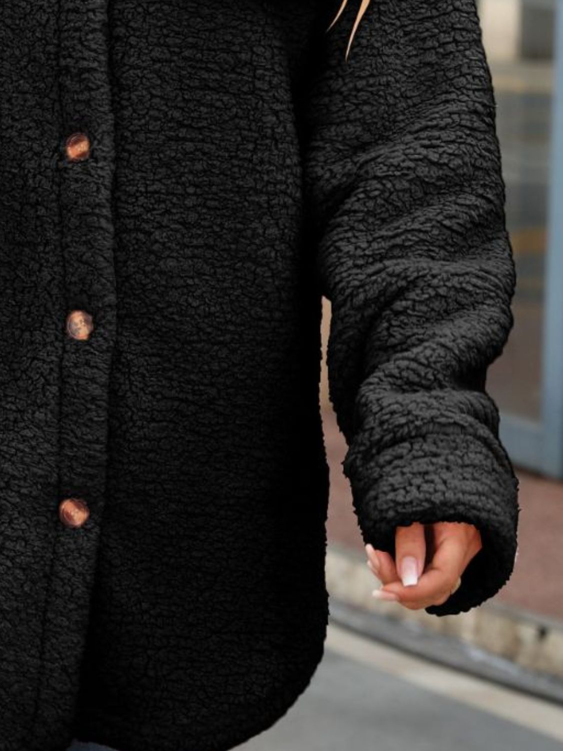 Button Down Collared Coat Trendsi