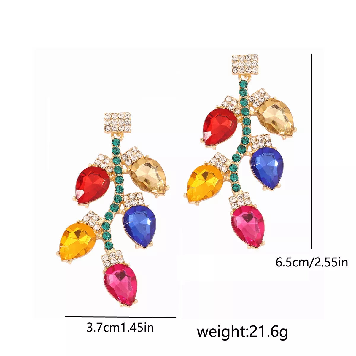 Christmas Rhinestone Drop Earrings OutfitFlow
