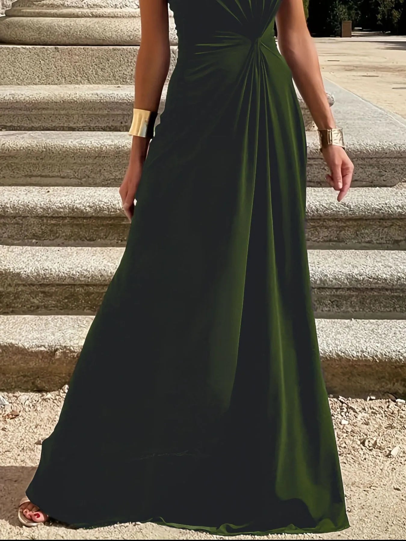 Round Neck Sleeveless Maxi Dress OutfitFlow